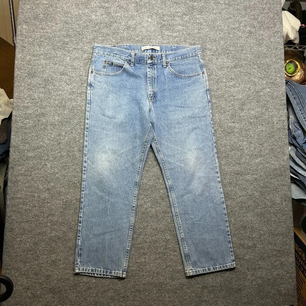 Lee Straight Leg Jeans Men's Light Blue Wash Denim Pockets‎ Zip Fly - 38X28